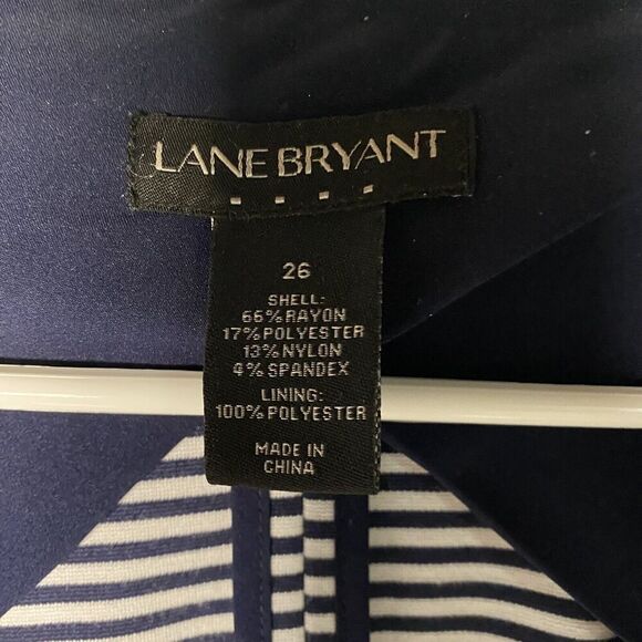 Lane Bryant Women Knit Blazer Jacket Size 26 Single Breast 1 Button Stretch - Picture 5 of 9
